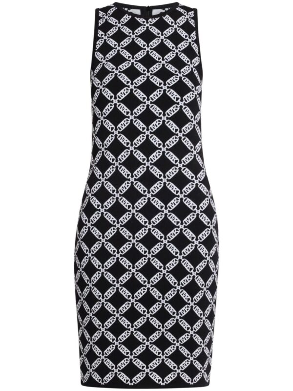 Michael Kors Empire Logo-jacquard sleeveless midi dress