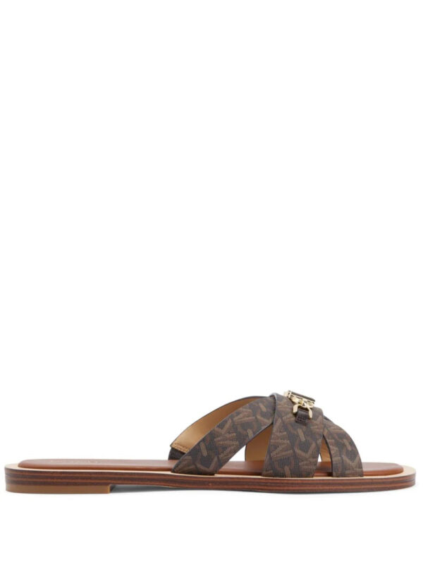 Michael Kors  monogram-pattern logo-plaque dandals