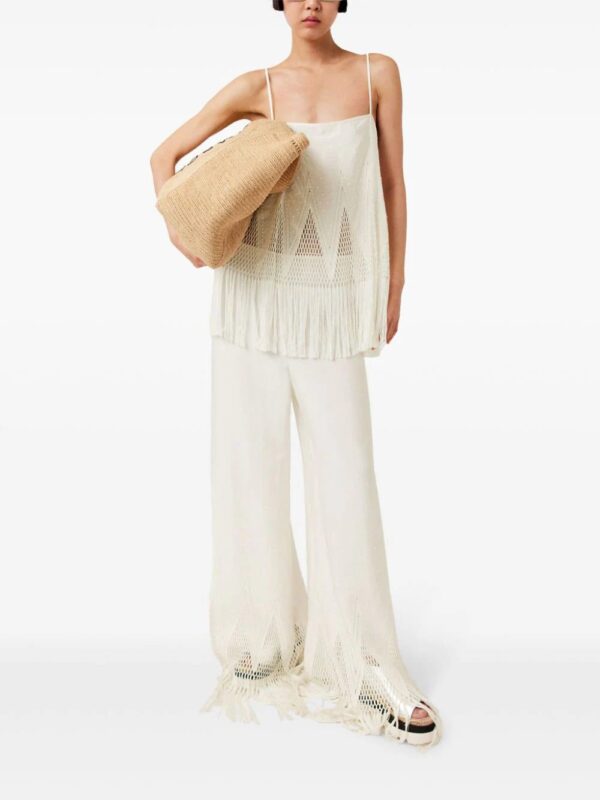 Stella McCartney  open-knit fringe wide-leg pants - Image 2