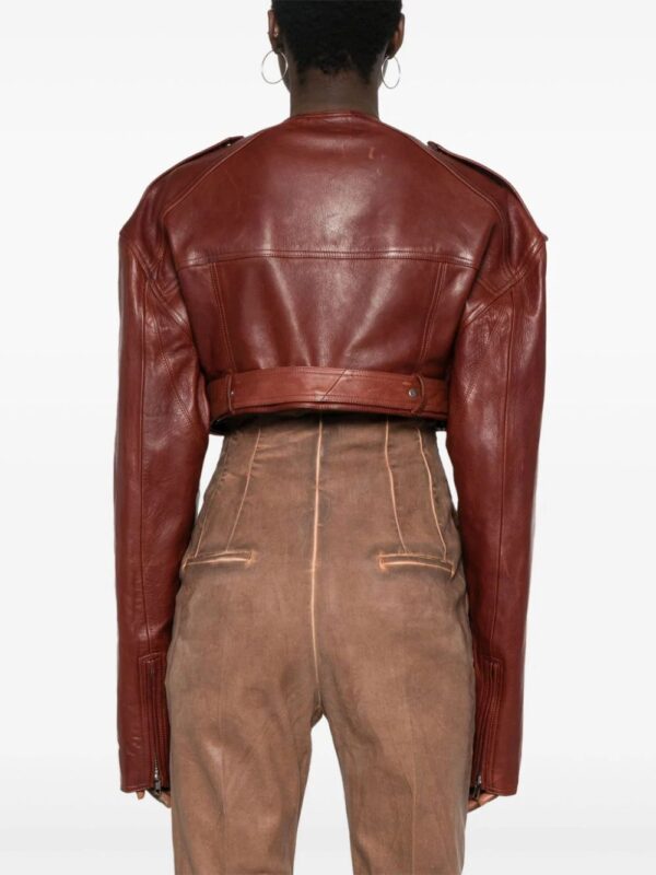 Rick Owens  Micro Biker cropped jacket - Image 4