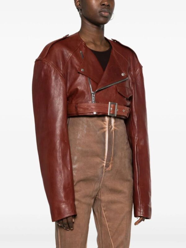 Rick Owens  Micro Biker cropped jacket - Image 3