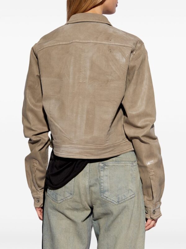 Rick Owens DRKSHDW  cut-out foiled denim jacket - Image 4