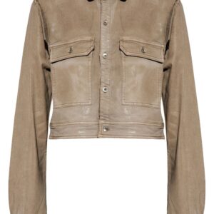 Rick Owens DRKSHDW  cut-out foiled denim jacket