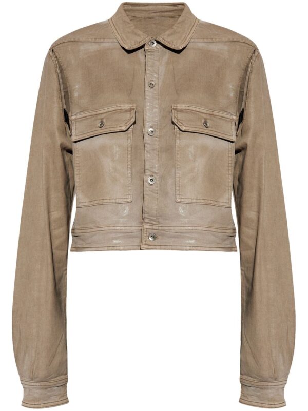 Rick Owens DRKSHDW  cut-out foiled denim jacket
