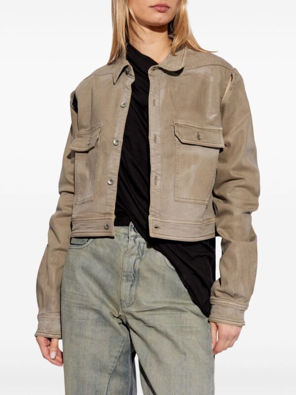 Rick Owens DRKSHDW  cut-out foiled denim jacket - Image 3
