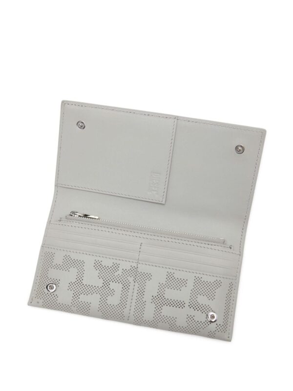 Diesel logo-perforated leather wallet - Image 4