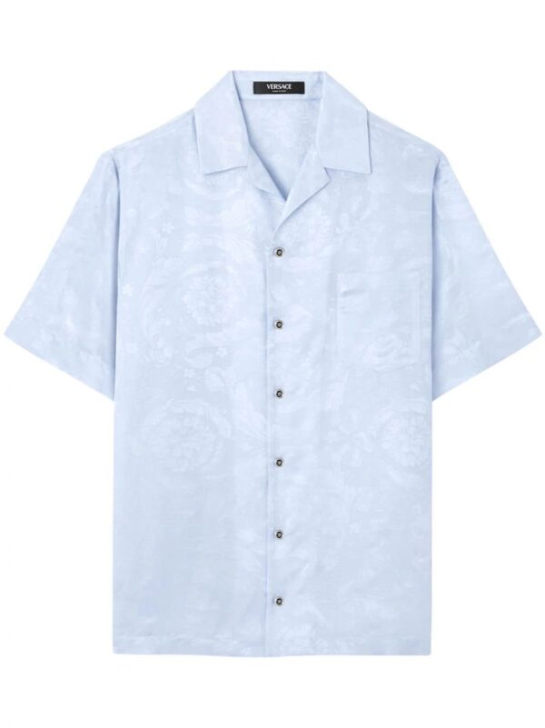 Gucci  striped logo-embroidered cotton shirt (Copy)