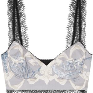 Versace Barocco Sea silk bralette top