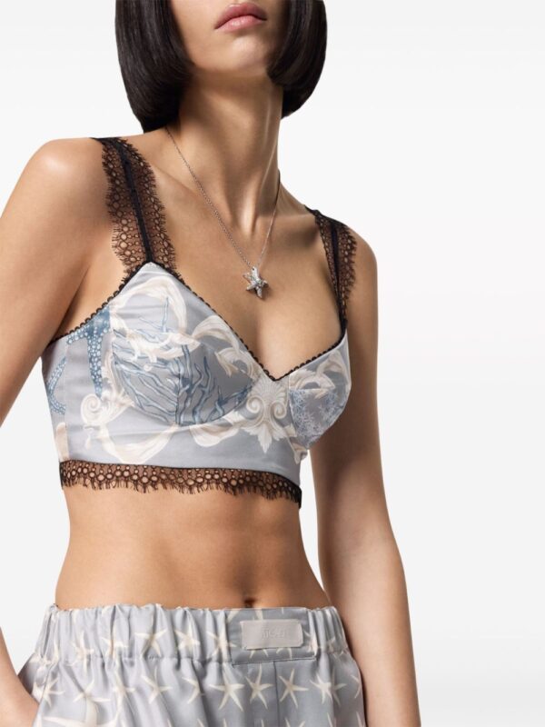 Versace Barocco Sea silk bralette top - Image 5