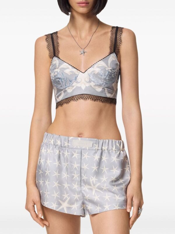 Versace Barocco Sea silk bralette top - Image 3