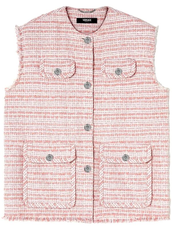 Versace  frayed tweed waistcoat
