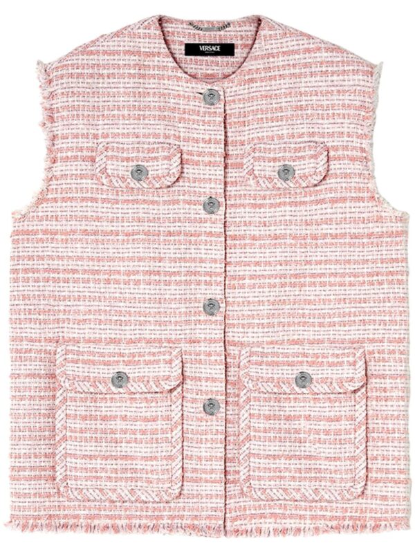 Versace  frayed tweed waistcoat