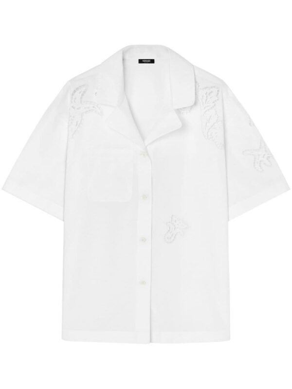Versace Sangallo-embroidered cotton shirt