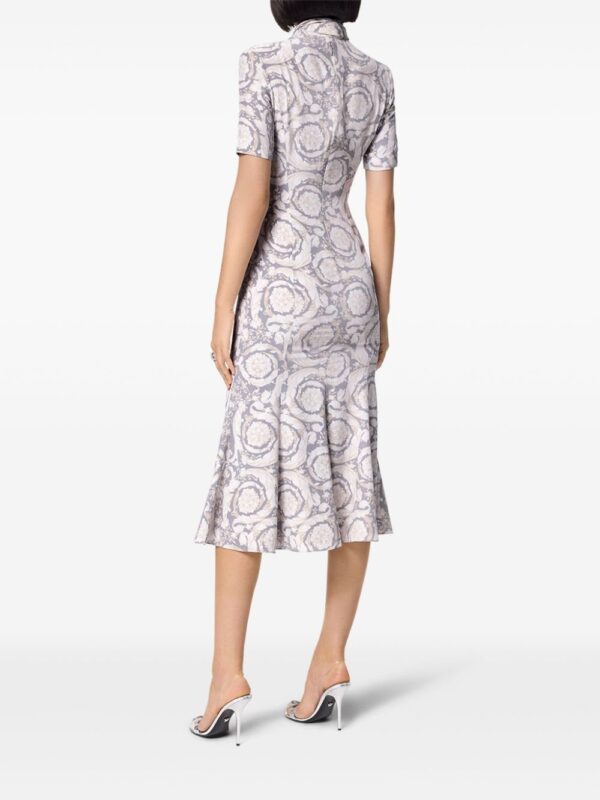 Versace Barocco Lavallière silk midi dress - Image 3
