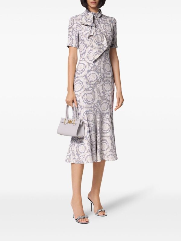 Versace Barocco Lavallière silk midi dress - Image 2
