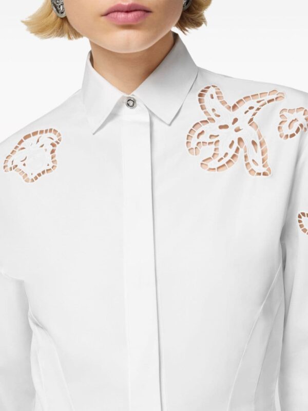 Versace Sangallo-embroidered mini shirtdress - Image 5