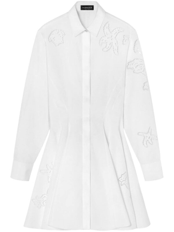 Versace Sangallo-embroidered mini shirtdress