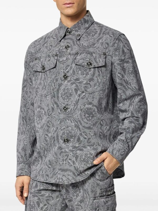 Versace  Barocco jacquard gabardine overshirt - Image 3