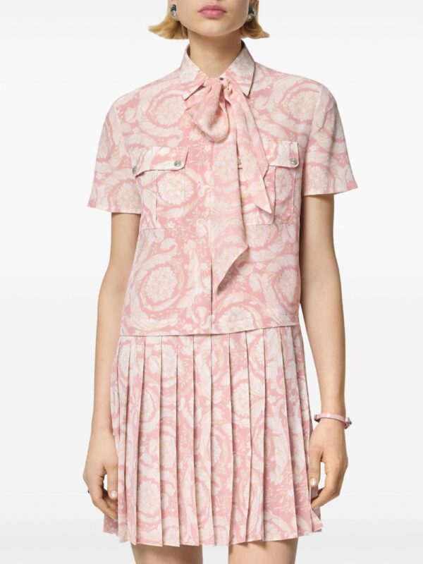 Versace Barocco Lavallière silk minidress - Image 4