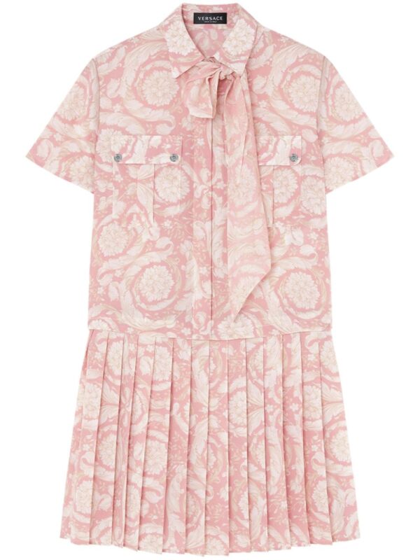 Versace Barocco Lavallière silk minidress