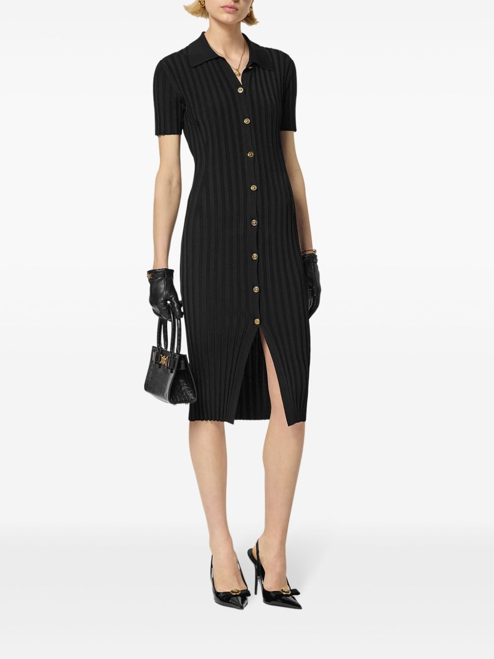 Versace knitted midi shirt dress - Image 2