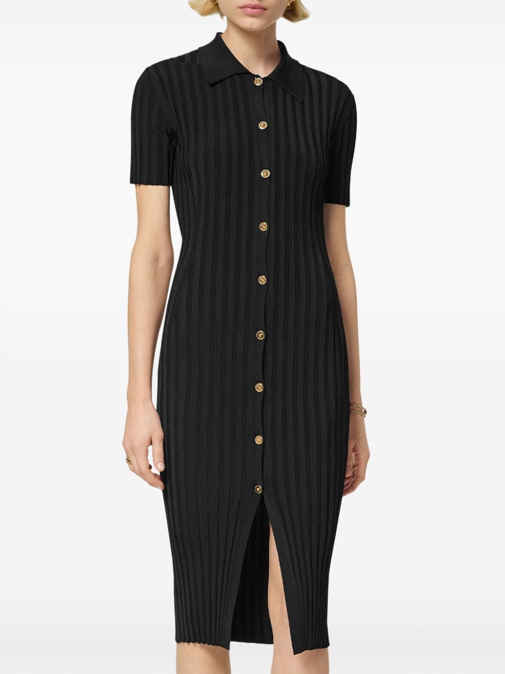 Versace knitted midi shirt dress - Image 3