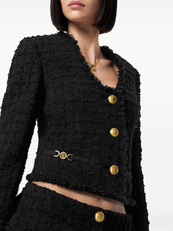 Versace  Heritage tweed cropped jacket - Image 4