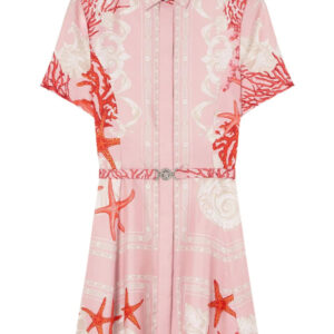 Versace Barocco Sea silk shirt dress