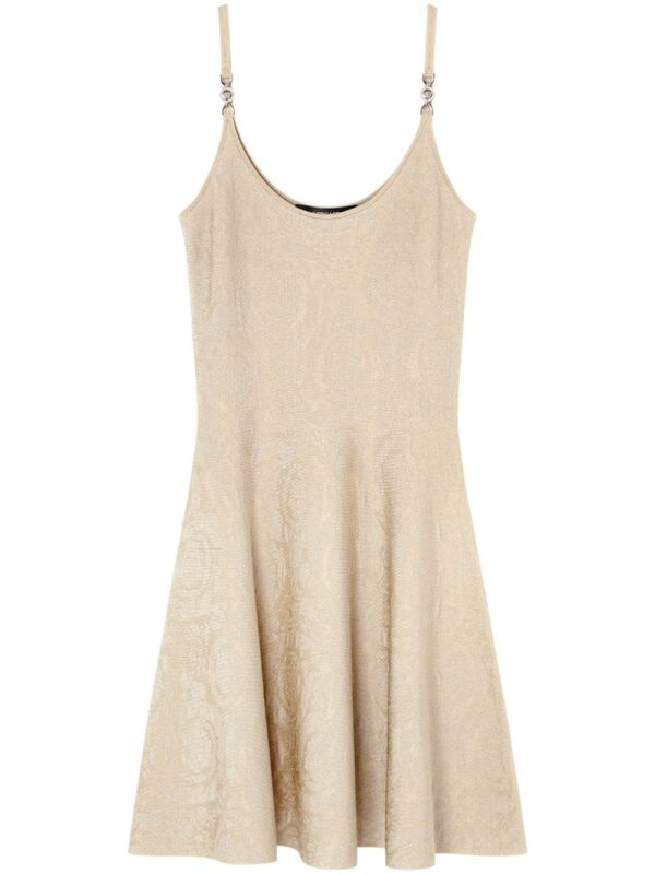 Versace Barocco jacquard flared mini dress