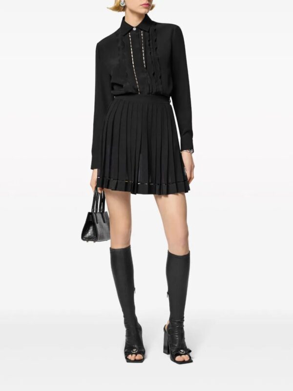 Versace  pleated silk mini skirt - Image 2