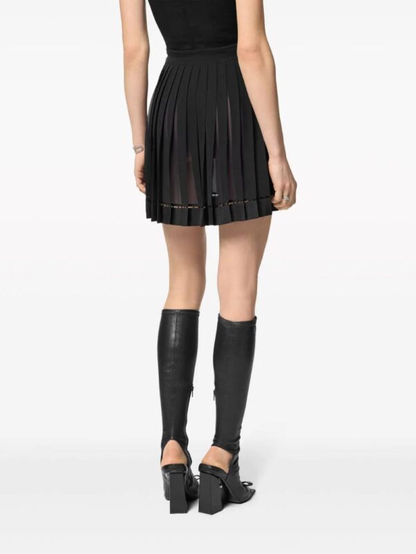 Versace  pleated silk mini skirt - Image 4