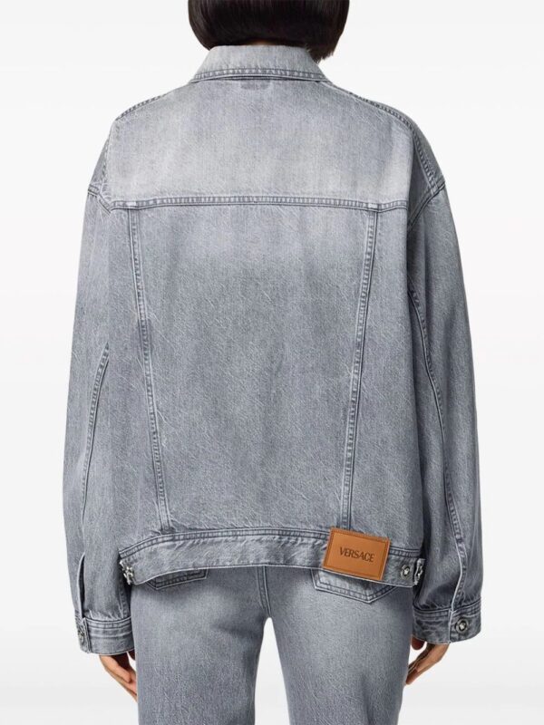 Versace  logo-appliqué denim jacket - Image 4