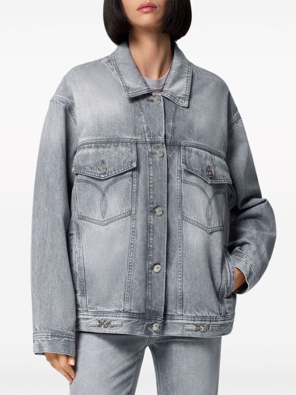 Versace  logo-appliqué denim jacket - Image 3