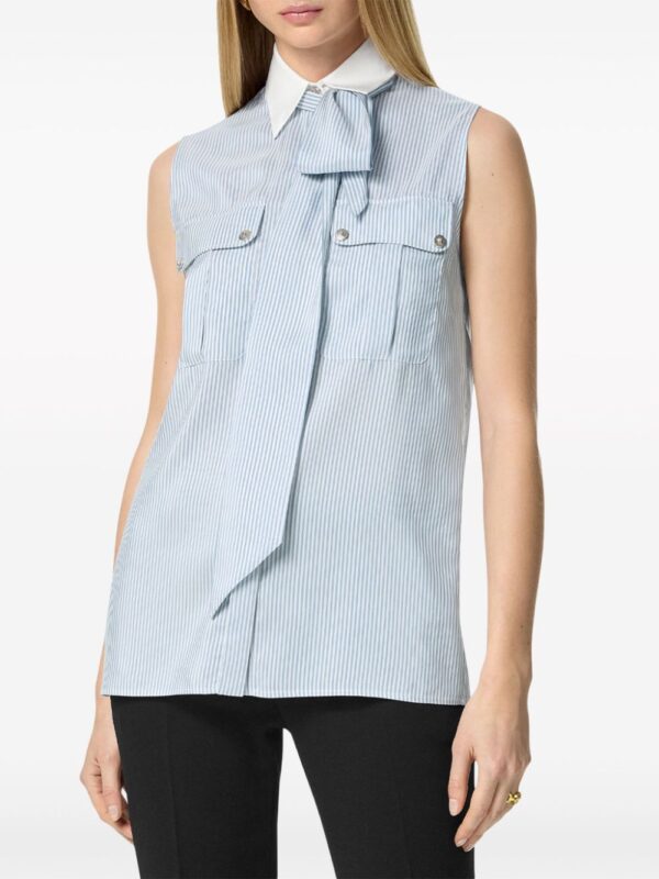 Versace  Lavalli�re striped silk blouse - Image 2