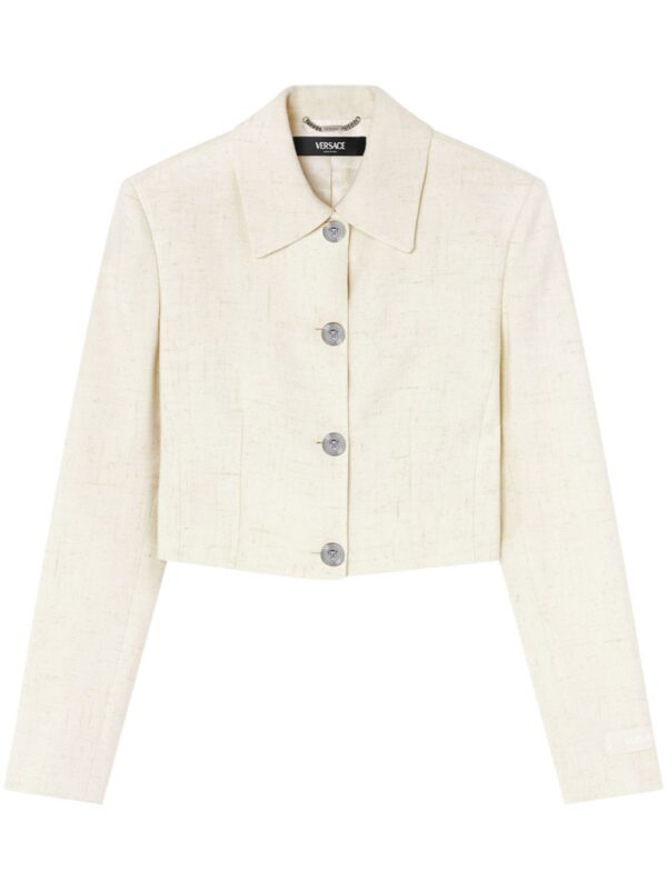 Versace  silk-blend cropped jacket