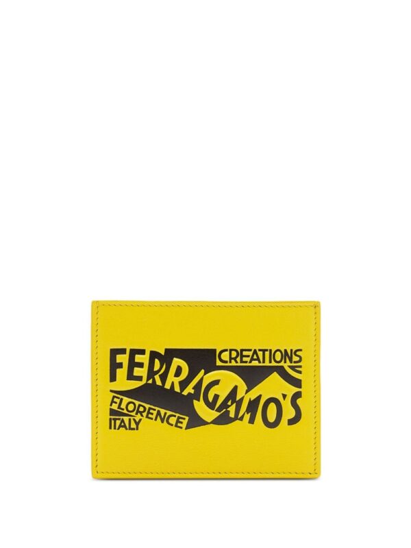 Ferragamo logo-print leather card holder