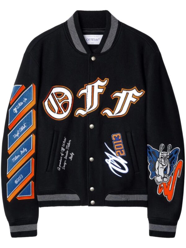 Off-White  chenille-logo bomber jacket