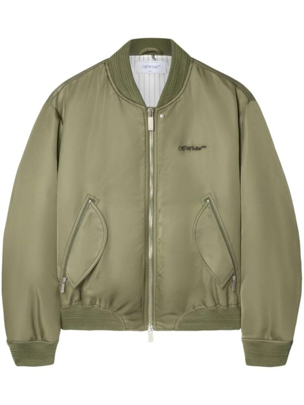 Off-White  logo-embroidered bomber jacket