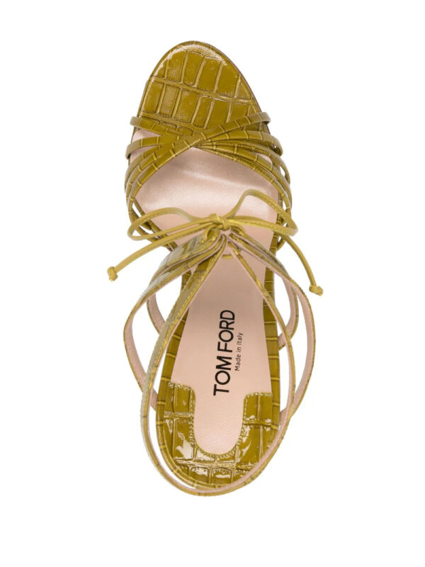 TOM FORD  120mm embossed leather sandals - Image 4
