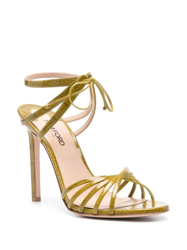 TOM FORD  120mm embossed leather sandals - Image 2