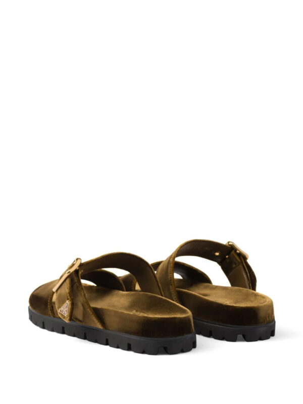 Prada  buckled velvet sandals - Image 3