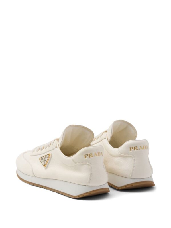 Prada triangle-logo leather sneakers - Image 3