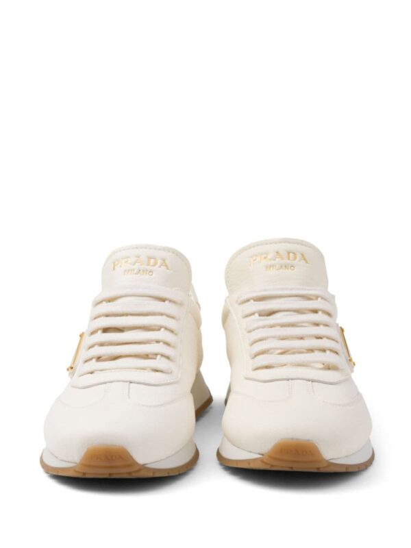 Prada triangle-logo leather sneakers - Image 4