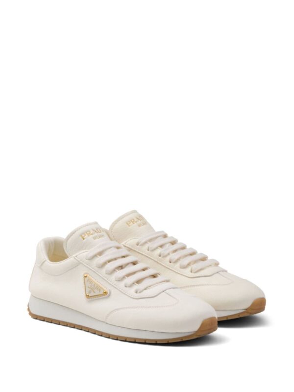 Prada triangle-logo leather sneakers - Image 2