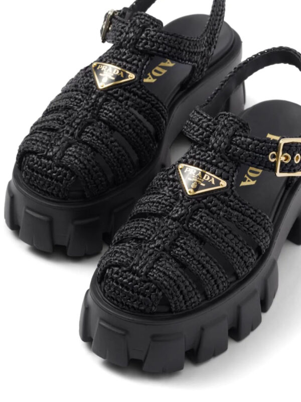 Prada  caged flatform raffia sandals - Image 3