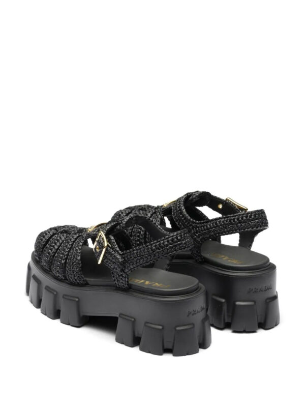Prada  caged flatform raffia sandals - Image 3