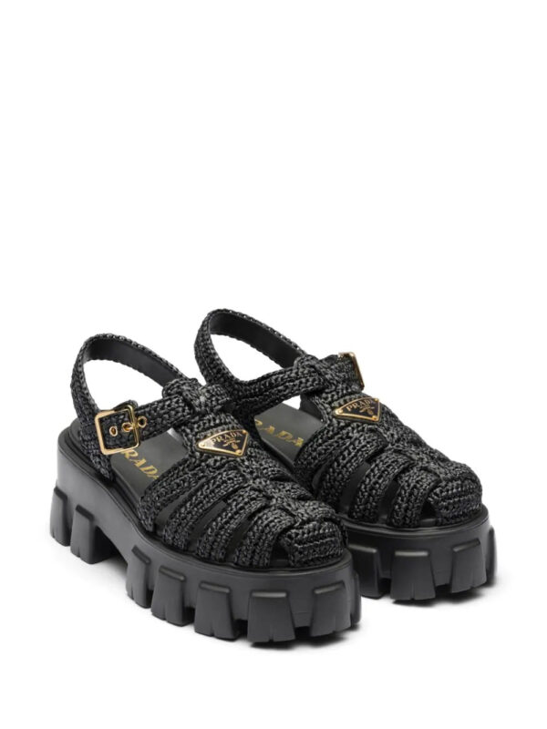 Prada  caged flatform raffia sandals - Image 2