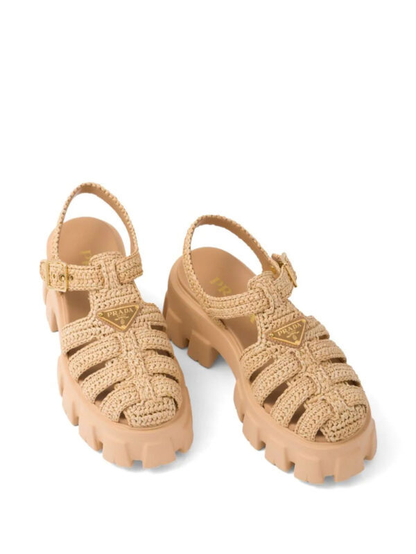 Prada  Monolith raffia sandals - Image 4