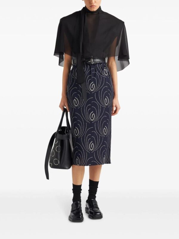 Prada  geometric-print pencil skirt - Image 2