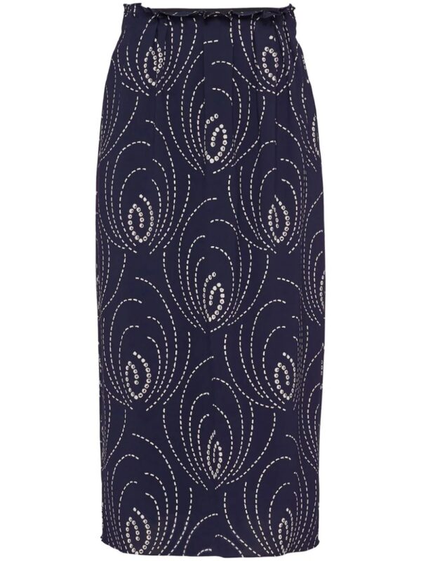 Prada  geometric-print pencil skirt